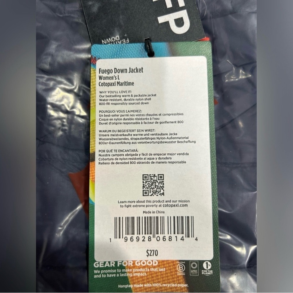 NWT Cotopaxi Maritime Women's Fuego Down Jacket - Picture 6 of 7
